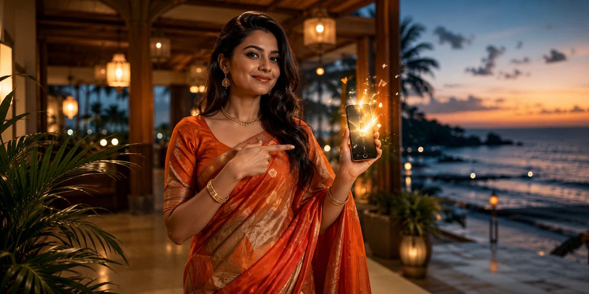 বাংলাদেশের উপকূলীয় এলাকায় মোবাইলে okww apk ব্যবহার করছেন একজন ব্যবহারকারী